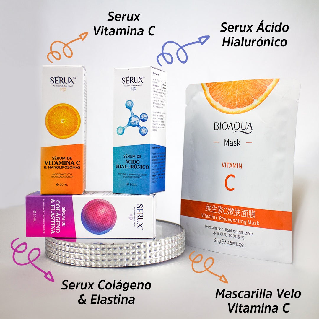 KIT ANTIEDAD SERUX+ MASCARILLA VITA C