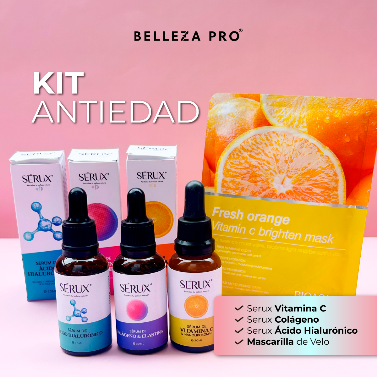 KIT ANTIEDAD SERUX+ MASCARILLA VITA C