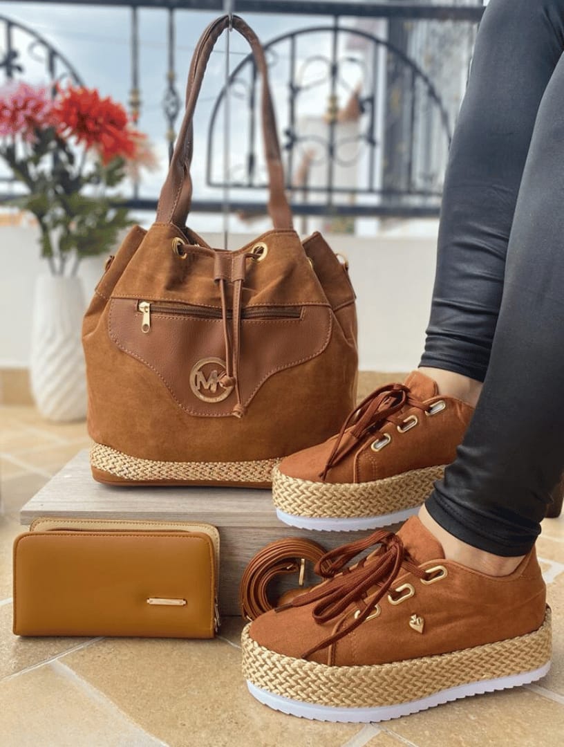 bolso+calzado+billetera yute